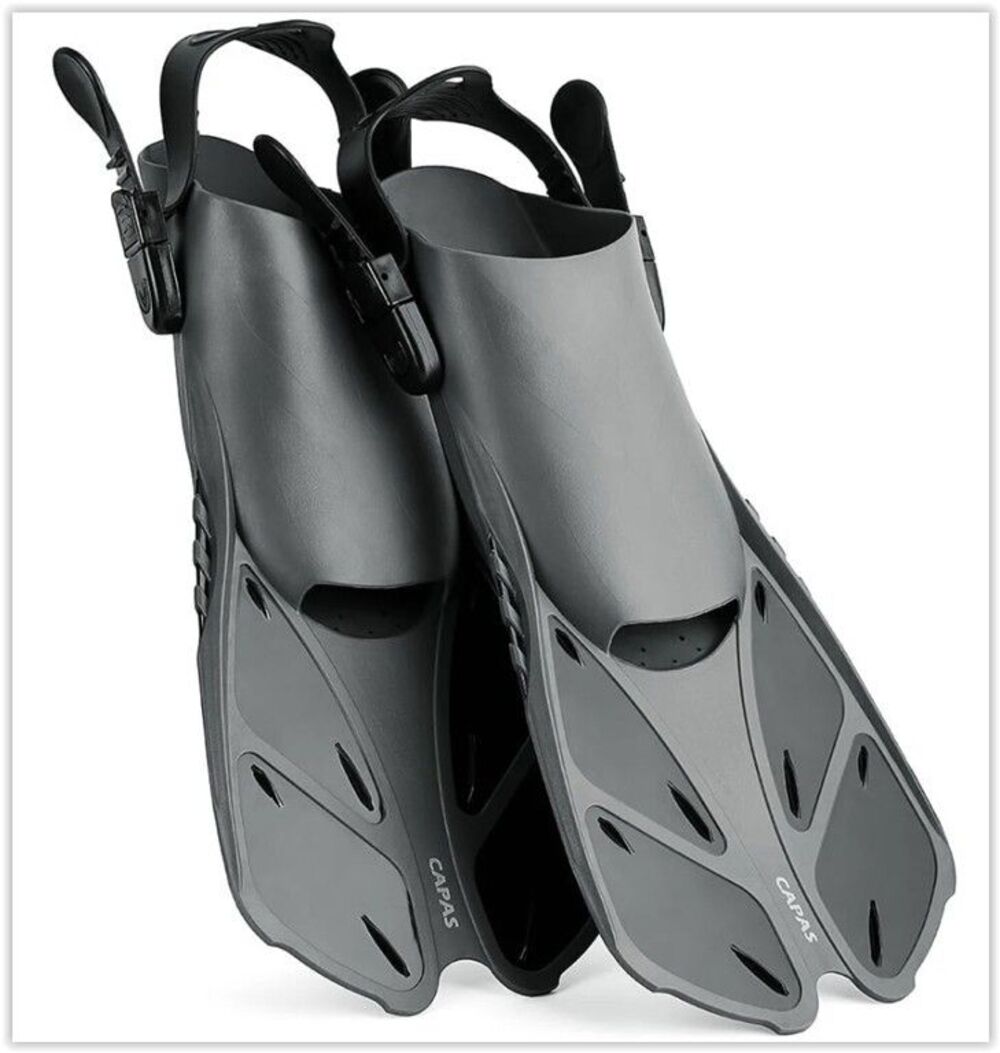 CAPAS Snorkel Fins, Swim Fins Small/Medium Black and Grey NEW